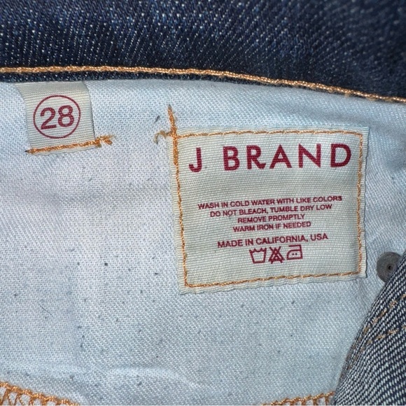 J BRAND Women's Sz 32X32 Dk Blue Denim Jeans Straight Leg Low Rise Whiskering - Picture 6 of 14